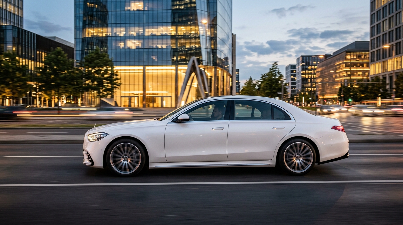 White Luxury Car